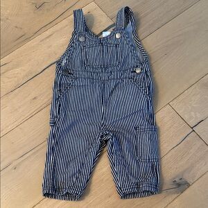 Old Navy Navy Striped Baby Overalls